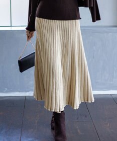 ANY SIS CICA加工 ニット フレア スカート