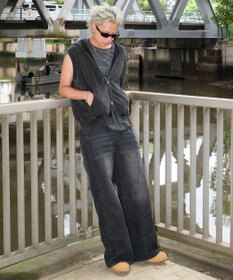 WEGO 【ユニセックス着用ITEM】スウィッチングフレアデニムパンツ