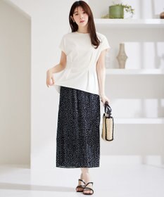 ANY SIS L 【UVケア・接触冷感】汗ジミ防止加工ペプラム カットソー