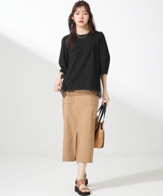 ANY SIS L 【洗える】カットジョーゼットチュール トップス