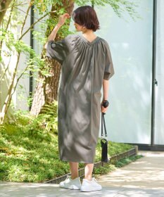 自由区 【WEB限定・洗える・XSサイズあり】ライトギャザーフレアスリーブ ワンピース