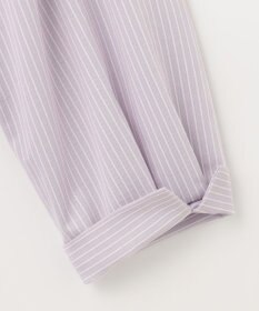 J.PRESS LADIES L ピンストライプジャージー バンドカラー スキッパー カットソー