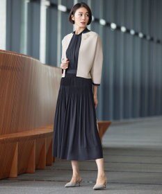 自由区 L 【洗える】ポリエステルホールガーメントボレロ ニット