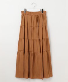 自由区 L 【洗える/着丈調節可】カラー ティアードスカート