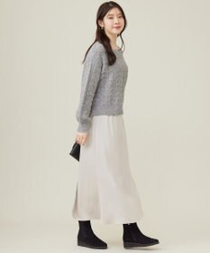 ANY SIS 【洗える】ダルサテンナロー スカート