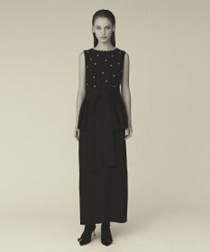 GRACE CONTINENTAL ペプラムリボンドレス