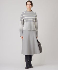 自由区 【スタイリストコラボ・洗える】ウールミラノボーダー ニット