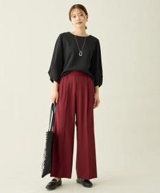 ANY L コンフォータブル袖タックブラウス