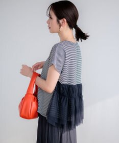 組曲 【先行予約】GIZAコットンチュールコンビ カットソー