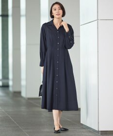 自由区 【洗える】トロピカルストレッチシャツ ドレス