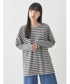 earth music&ecology バック釦ボーダーチュニック