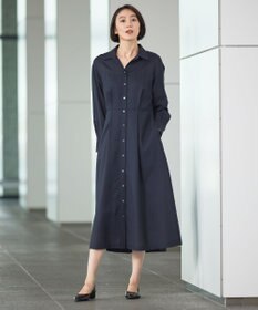 自由区 【洗える】トロピカルストレッチシャツ ドレス