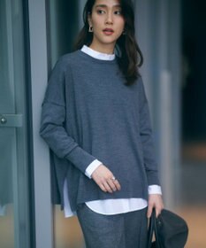 23区 L 【WEB限定カラーあり/洗える】ウーステッドウール ビッグシルエット ニット