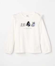 ANY KIDS おけいこモチーフ刺繍入り 長袖Tシャツ