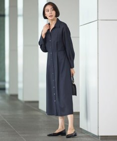 自由区 【洗える】トロピカルストレッチシャツ ドレス