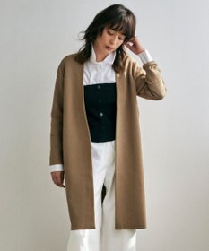 ICB 【洗える】コットンアセテートスムース ロングニットアウター