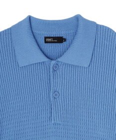 CRAFT STANDARD BOUTIQUE 透かし編み半袖ニットポロシャツ