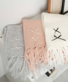 WEGO リボン付きニットストール