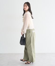 earth music&ecology シアーチェック2wayオフショルブラウス