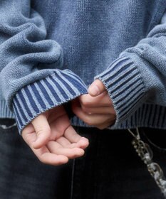 WEGO ブリーチニットグラフィックプルオーバー