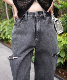 WEGO サイドスリットデニムストレートパンツ