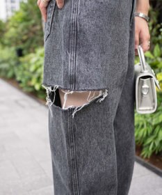 WEGO サイドスリットデニムストレートパンツ