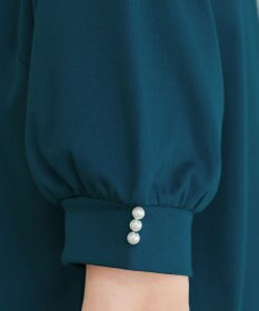 Tiaclasse L 【小倉優子さん着用・洗える・接触冷感・汗ジミ防止】“サマさまカットソー”パール付きパフスリーブトップス