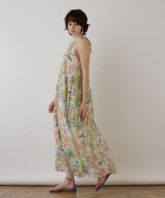GRACE CONTINENTAL リゾートプリントティアードワンピース