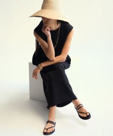 23区 S 【GOLD LABEL】リュクスジャージー アシンメトリードレープ ワンピース