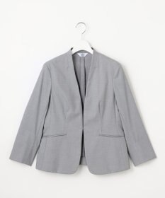 J.PRESS LADIES 【セットアップ対応・洗える・撥水】コットンFITTY ノーカラー ジャケット