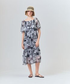 GRACE CONTINENTAL シフォンプリントドレス