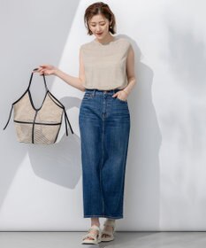 23区 【洗える】ピュアリネンハイゲージ ノースリーブ ニット