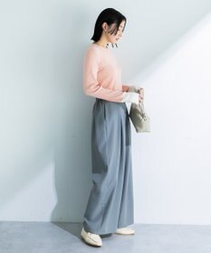 Green Parks アンチピリング袖配色ニットプルオーバー