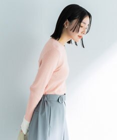 Green Parks アンチピリング袖配色ニットプルオーバー