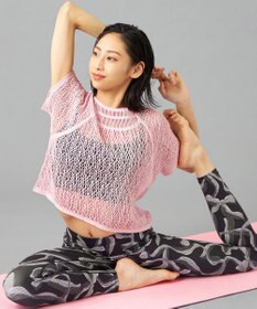 Chacott 【ノーソーイングニット】ランダムメッシュニットTシャツ