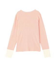 Green Parks アンチピリング袖配色ニットプルオーバー