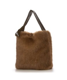 UNBILLION カシュカシュ cachecache / リボンワンハンドルミンク風エコファートート