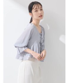 earth music&ecology ＳＥＴ２点キャンディースリーブブラウス＋インナー