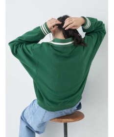 earth music&ecology ハーフＺＩＰサークルロゴ刺繍裏毛プルオーバー