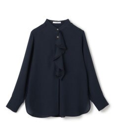 BEIGE， 【洗える】STOW / バンドカラーフリルブラウス