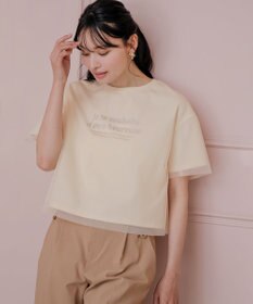 ANY SIS 【洗える】シアーチュールロゴ Tシャツ