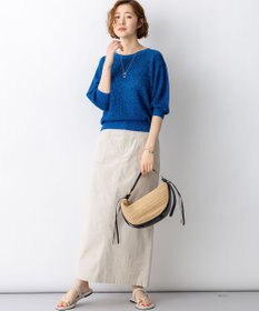 23区 VIOLAd'ORO ラフィアシート レザーコンビ ワンハンドルバッグ