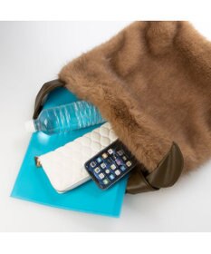 UNBILLION カシュカシュ cachecache / リボンワンハンドルミンク風エコファートート