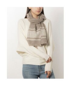 UNBILLION カシュネ cache nez / カシミヤボーダー縮絨マフラー