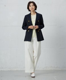 J.PRESS LADIES 【洗える】20チノストレッチ ワイドパンツ