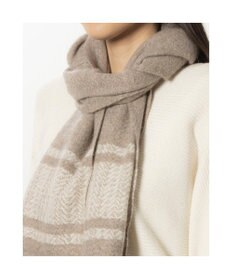 UNBILLION カシュネ cache nez / カシミヤボーダー縮絨マフラー