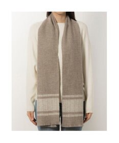 UNBILLION カシュネ cache nez / カシミヤボーダー縮絨マフラー