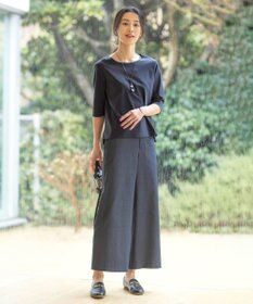 J.PRESS LADIES 【洗える・吸水速乾】麻シェルドライ セミワイド パンツ