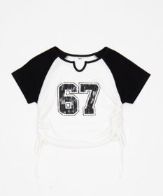 WEGO キーネックサイドレースアップちびT