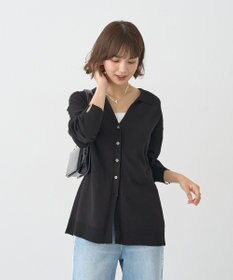 earth music&ecology 袖口スリットスキッパーカーディガン